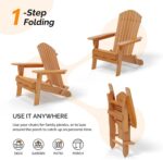 VINGLI Folding Adirondack Chairs Set of 4, Wood Adirondack Chair for Outdoor, Foldable Fire Pit Chairs for Patio, BBQ, Porch, Yard, Pool - Image 6
