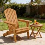 VINGLI Folding Adirondack Chairs Set of 4, Wood Adirondack Chair for Outdoor, Foldable Fire Pit Chairs for Patio, BBQ, Porch, Yard, Pool - Image 8