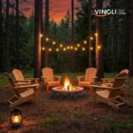 VINGLI Folding Adirondack Chairs Set of 4, Wood Adirondack Chair for Outdoor, Foldable Fire Pit Chairs for Patio, BBQ, Porch, Yard, Pool - Image 9