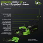 Greenworks 48V (24V x 2) 21" Brushless Cordless (Self-Propelled) Lawn Mower (LED Headlight), (2) 5.0Ah Batteries and Dual Port Rapid Charger Included (200+ Compatible Tools) - Image 3