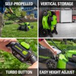 Greenworks 48V (24V x 2) 21" Brushless Cordless (Self-Propelled) Lawn Mower (LED Headlight), (2) 5.0Ah Batteries and Dual Port Rapid Charger Included (200+ Compatible Tools) - Image 5