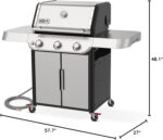Weber Genesis S-315 Natural Gas Grill for Outdoor Cooking, Stainless Steel, 3 Burners – Stainless Steel Cooking Grates & PureBlu Burners - Image 10