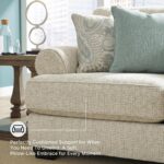 Signature Design by Ashley Monaghan Loveseat, 45" Deep Seat Lounge Couch, No Assembly Required, Textured Chenille Upholstery, Cozy 2 Seater Sofa for Living Room, Sandstone Beige, 74" W - Image 6