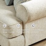 Signature Design by Ashley Monaghan Loveseat, 45" Deep Seat Lounge Couch, No Assembly Required, Textured Chenille Upholstery, Cozy 2 Seater Sofa for Living Room, Sandstone Beige, 74" W - Image 7