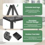 NKZ 18 Inch Metal Platform Bed Frame,Queen Bed Frame with Storage Space, No Box Spring Needed, Easy Assembly, Noise Free, 3,500 lbs Heavy Duty Steel Slats Support - Image 5