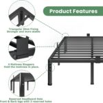 NKZ 18 Inch Metal Platform Bed Frame,Queen Bed Frame with Storage Space, No Box Spring Needed, Easy Assembly, Noise Free, 3,500 lbs Heavy Duty Steel Slats Support - Image 7