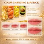 Color Changing Lipstick, Gold Crystal pH Color-Changing Lipstick 24HR Transferproof Lip Gloss,Moisturizing Tinted Lip Balm,Mother's Day & Birthday Gifts, Teacher Gifts for Women (1 Count (Pack of 1)) - Image 3
