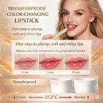 Color Changing Lipstick, Gold Crystal pH Color-Changing Lipstick 24HR Transferproof Lip Gloss,Moisturizing Tinted Lip Balm,Mother's Day & Birthday Gifts, Teacher Gifts for Women (1 Count (Pack of 1)) - Image 4