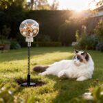 2 Pack Cat Toys for Outdoor, Plastic Treat Ball with Spring and Metal Stake, Cat Treat Dispenser, Toy for Cats to Keep Them Busy, Kitten Toys - Image 5
