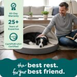 FurHaven Round Orthopedic Dog Bed for Large Dogs, Egg Crate with a Solid Orthopedic Foam Base with Attached Blanket Hood and Removable Washable Cover, Large, Sherpa & Suede Snuggery, Gray - Image 10