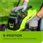Greenworks 24V 13“ Brushless Cordless Lawn Mower with 4.0Ah Battery & Charger,Maintenance-Free Push Mower with 2-in-1 Mulch/Bag - Image 8