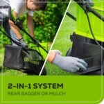 Greenworks 24V 13“ Brushless Cordless Lawn Mower with 4.0Ah Battery & Charger,Maintenance-Free Push Mower with 2-in-1 Mulch/Bag - Image 9
