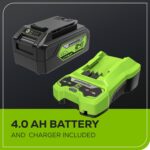 Greenworks 24V 13“ Brushless Cordless Lawn Mower with 4.0Ah Battery & Charger,Maintenance-Free Push Mower with 2-in-1 Mulch/Bag - Image 10