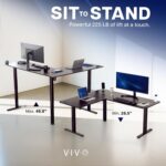 VIVO Corner Standing Desk, 75 x 63 inch Reversible L-Shaped Workstation, Electric Height Adjustment, Home, Office, and Reception Rooms, Black Table Top Black Frame, DESK-E3CTB-75 - Image 4