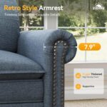 SUNSHINE VALLEY 116.1" L Shaped Modular Cloud Couch with Extra Wide & Deep Seats, Oversized 4-Seater Mid-Century Modern Couch with Nailhead Trim and Throw Pillows for Living Room, Linen Cyan - Image 6