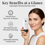 Jerome Alexander My Color Self-Adjusting Foundation, Hydrating & Lightweight Face Makeup, Skincare-Infused, with Kabuki Brush, Medium, 1 oz - Image 6