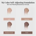 Jerome Alexander My Color Self-Adjusting Foundation, Hydrating & Lightweight Face Makeup, Skincare-Infused, with Kabuki Brush, Medium, 1 oz - Image 7