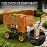 CAMMOO 10in NO-FLAT TIRES 900lb Heavy-Duty Garden Dump Cart DIY Expandable Capacity Over 4 Cu.Ft. Utility Wagon with Quick-Release Dumping & Prime Grade 100% Virgin Polypropylene-Not Recycled Material - Image 5