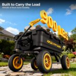 CAMMOO 10in NO-FLAT TIRES 900lb Heavy-Duty Garden Dump Cart DIY Expandable Capacity Over 4 Cu.Ft. Utility Wagon with Quick-Release Dumping & Prime Grade 100% Virgin Polypropylene-Not Recycled Material - Image 6