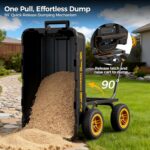 CAMMOO 10in NO-FLAT TIRES 900lb Heavy-Duty Garden Dump Cart DIY Expandable Capacity Over 4 Cu.Ft. Utility Wagon with Quick-Release Dumping & Prime Grade 100% Virgin Polypropylene-Not Recycled Material - Image 8