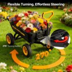 CAMMOO 10in NO-FLAT TIRES 900lb Heavy-Duty Garden Dump Cart DIY Expandable Capacity Over 4 Cu.Ft. Utility Wagon with Quick-Release Dumping & Prime Grade 100% Virgin Polypropylene-Not Recycled Material - Image 9