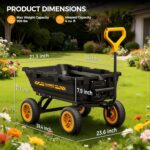 CAMMOO 10in NO-FLAT TIRES 900lb Heavy-Duty Garden Dump Cart DIY Expandable Capacity Over 4 Cu.Ft. Utility Wagon with Quick-Release Dumping & Prime Grade 100% Virgin Polypropylene-Not Recycled Material - Image 10