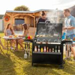Royal Gourmet PD4001 4 Burner Propane Gas Griddle with Removable Standing Cart, Convertible to Tabletop Design, Flat Top Grill with Hood for Camping, Tailgating, Backyard, Black - Image 3