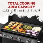 Royal Gourmet PD4001 4 Burner Propane Gas Griddle with Removable Standing Cart, Convertible to Tabletop Design, Flat Top Grill with Hood for Camping, Tailgating, Backyard, Black - Image 6