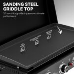 Royal Gourmet PD4001 4 Burner Propane Gas Griddle with Removable Standing Cart, Convertible to Tabletop Design, Flat Top Grill with Hood for Camping, Tailgating, Backyard, Black - Image 7