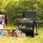 Royal Gourmet PD4001 4 Burner Propane Gas Griddle with Removable Standing Cart, Convertible to Tabletop Design, Flat Top Grill with Hood for Camping, Tailgating, Backyard, Black - Image 13