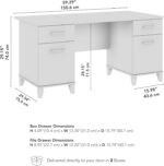 Bush Home 60-Inch Office Desk with Drawers, Computer Desk with File and Box Drawers, Home Office Workstation with Storage Cabinet, Writing Desk Furniture, Somerset Collection, Storm Gray - Image 4
