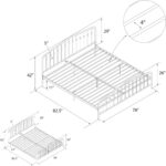 Novogratz Bushwick Modern Metal Bed, Slightly Triangular Headboard and Footboard with Inset Spindles, Adjustable Base Height for Underbed Storage, Requires No Box Spring, King Size - Black - Image 9