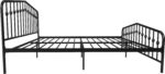 Novogratz Bushwick Modern Metal Bed, Slightly Triangular Headboard and Footboard with Inset Spindles, Adjustable Base Height for Underbed Storage, Requires No Box Spring, King Size - Black - Image 11