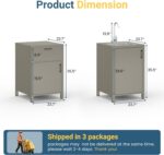 Wisteria Lane Outdoor Storage Cabinet with Stainless Steel Sink, Aluminum Modular Outdoor Kitchen, All Weather Kitchen Island with Storage and Drawers for BBQ, Porch, Backyard - Image 3