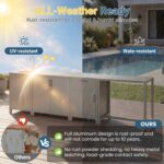 Wisteria Lane Outdoor Storage Cabinet with Stainless Steel Sink, Aluminum Modular Outdoor Kitchen, All Weather Kitchen Island with Storage and Drawers for BBQ, Porch, Backyard - Image 6