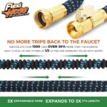 Flexi Hose Expandable Garden Hose with 8 Function Nozzle, 100FT - Lightweight Retractable Garden Hose, Water Hose - No-Kink Flexibility, 3/4 Inch Solid Brass Fittings and Double Latex Core - Image 3
