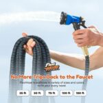Flexi Hose Expandable Garden Hose with 8 Function Nozzle, 100FT - Lightweight Retractable Garden Hose, Water Hose - No-Kink Flexibility, 3/4 Inch Solid Brass Fittings and Double Latex Core - Image 6