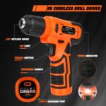 139-Piece Tool Set - Tool Kit with 8V Cordless Drill Driver in ToolBox Storage Case, General Household Drill Set for Home Repairs, Handyman, DIY Projects - Image 5