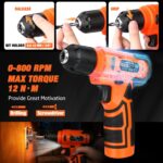139-Piece Tool Set - Tool Kit with 8V Cordless Drill Driver in ToolBox Storage Case, General Household Drill Set for Home Repairs, Handyman, DIY Projects - Image 6