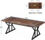Tribesigns 70.8-Inch Executive Desk, Large Computer Office Desk Workstation, Modern Simple Style Laptop Desk Study Writing Table Business Furniture for Home Office (Brown/Black, 70.8 Inch) - Image 3