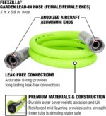 Flexzilla Garden Lead-in Hose, 5/8" x 5', Female/Female 3/4" - 11 1/2 GHT Fittings - Image 3