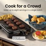 Chefman XL Electric Griddle with Removable Temperature Control, Immersible Flat Top Grill, Burger, Eggs, Pancake Griddle, Nonstick Extra Large Cooking Surface, Slide Out Drip Tray, 10 x 20 Inch - Image 3