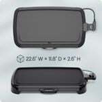 Chefman XL Electric Griddle with Removable Temperature Control, Immersible Flat Top Grill, Burger, Eggs, Pancake Griddle, Nonstick Extra Large Cooking Surface, Slide Out Drip Tray, 10 x 20 Inch - Image 7