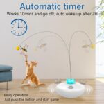 Oxawo Interactive Cat Toys Cat Exercise Tumbler, Rechargeable Cat Toys for Indoor Cats Spin Butterfly Game Teasing Kitty, Extra Long Feather Wand (P33 cat Toys) - Image 3