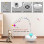 Oxawo Interactive Cat Toys Cat Exercise Tumbler, Rechargeable Cat Toys for Indoor Cats Spin Butterfly Game Teasing Kitty, Extra Long Feather Wand (P33 cat Toys) - Image 5