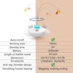 Oxawo Interactive Cat Toys Cat Exercise Tumbler, Rechargeable Cat Toys for Indoor Cats Spin Butterfly Game Teasing Kitty, Extra Long Feather Wand (P33 cat Toys) - Image 7