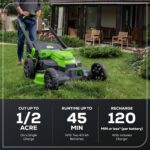 Greenworks 40V 25" Brushless Cordless (Self-Propelled) Lawn Mower (75+ Compatible Tools), (2) 4.0Ah Batteries and Dual Port Rapid Charger Included - Image 4