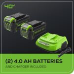 Greenworks 40V 25" Brushless Cordless (Self-Propelled) Lawn Mower (75+ Compatible Tools), (2) 4.0Ah Batteries and Dual Port Rapid Charger Included - Image 10