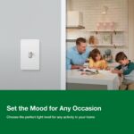 Lutron Ariadni/Toggler LED+ Dimmer Light Switch for Dimmable LED, Halogen and Incandescent Dimmer Switch, 150W, Single-Pole/3-Way, AYCL-153P-WH, White - Image 5