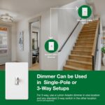 Lutron Ariadni/Toggler LED+ Dimmer Light Switch for Dimmable LED, Halogen and Incandescent Dimmer Switch, 150W, Single-Pole/3-Way, AYCL-153P-WH, White - Image 11